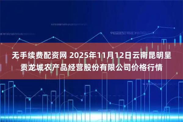 无手续费配资网 2025年11月12日云南昆明呈贡龙城农产品经营股份有限公司价格行情