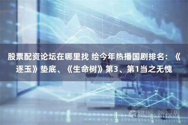 股票配资论坛在哪里找 给今年热播国剧排名:《逐玉》垫底、《生命树》第3、第1当之无愧